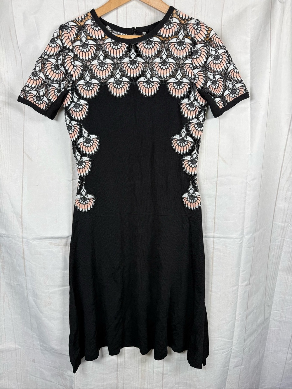 YYIGAL Women’s Dress Short Sleeves Size M black / lace